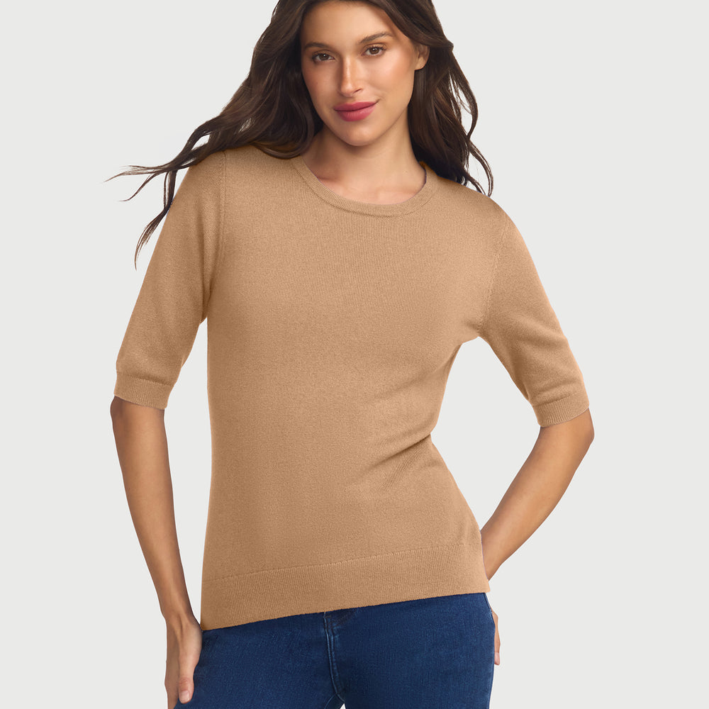 
                      
                        Margaux Knit Top In Cashmere & Wool - Hazelnut
                      
                    