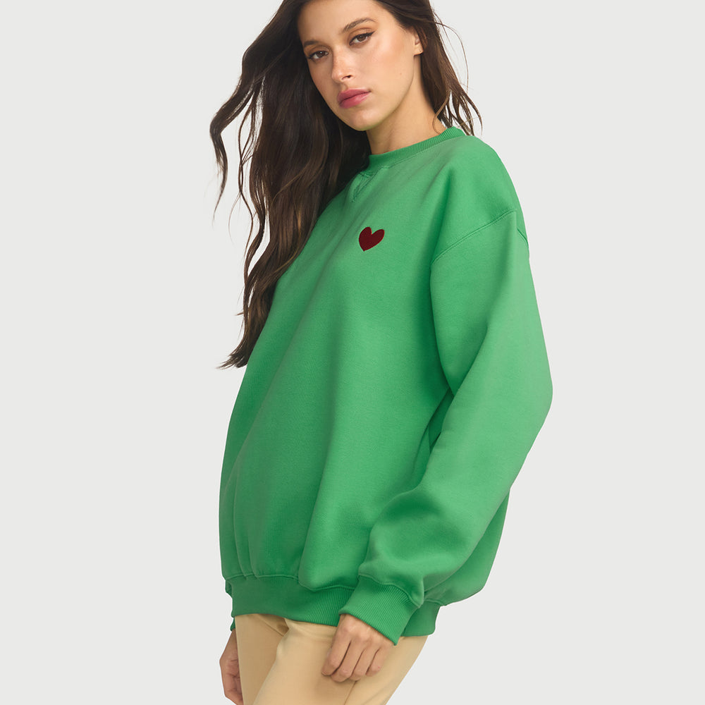 Jac Cadeaux Crew Neck Sweatshirt Emerald Green