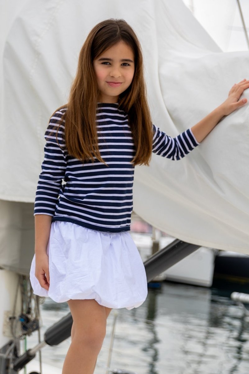 Jac Enfants Childrens Breton Stripe Tops - Navy Base White Stripe