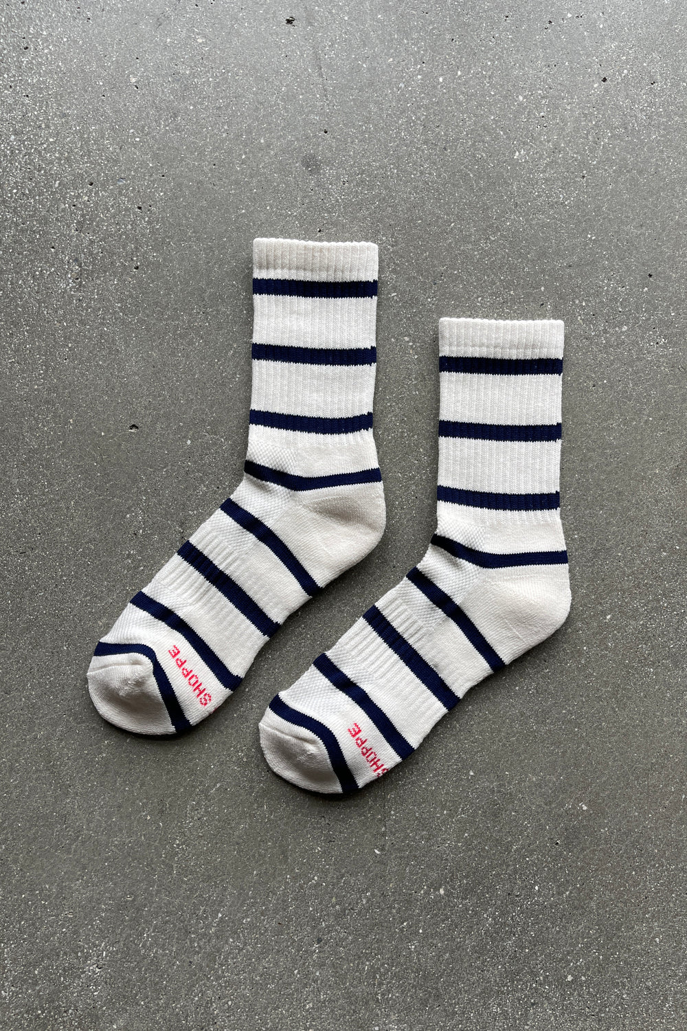 Boyfriend Socks Navy White Stripe