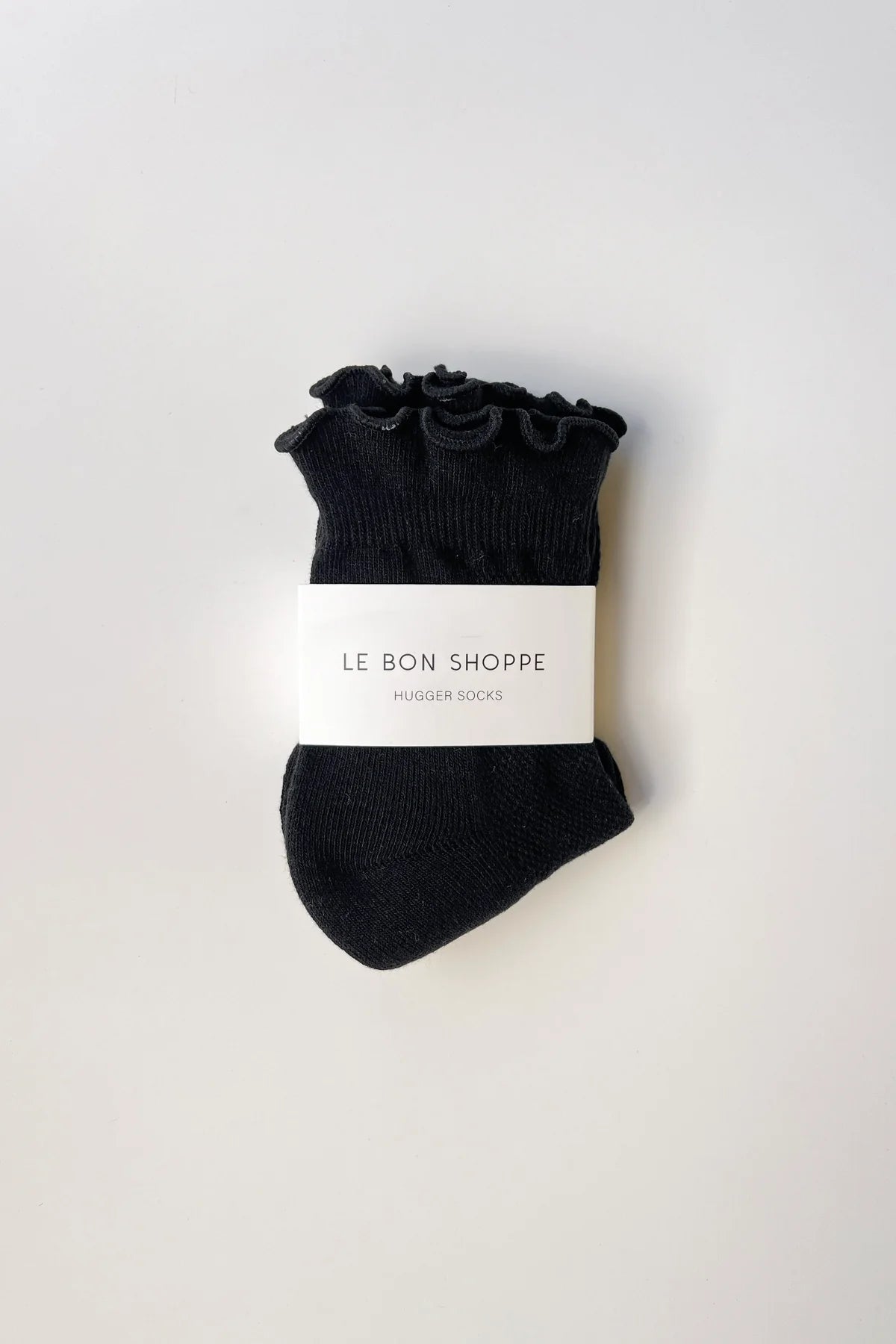 Ruffled Crew Socks - Black