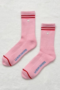 Boyfriend Socks Pink with Red Stripe❤️