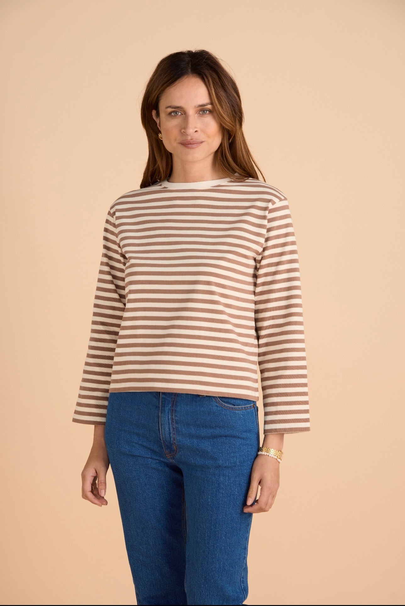 Breton Boxy Top  Taupe - PREORDER MID AUGUST