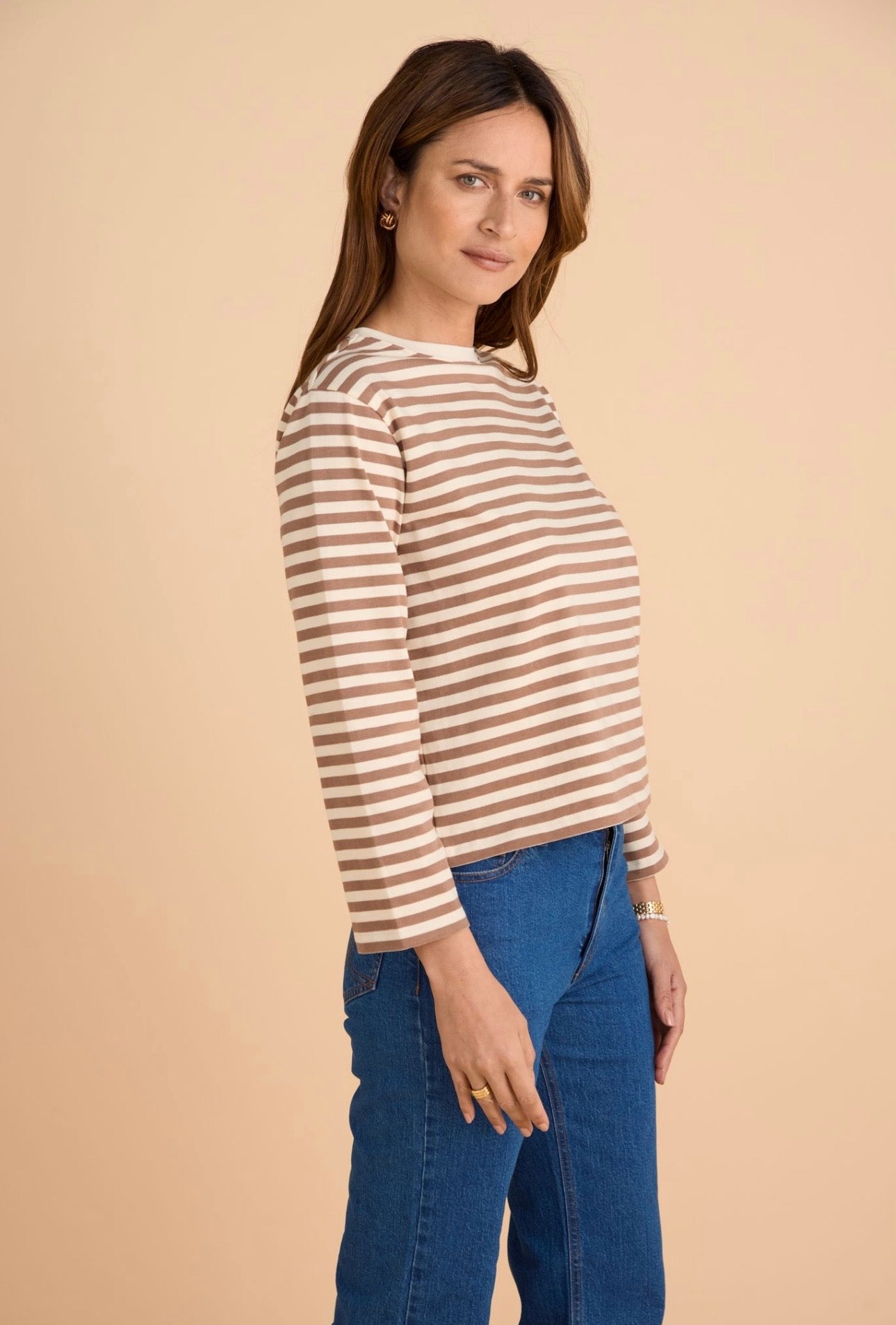 Breton Boxy Top  Taupe - PREORDER MID AUGUST