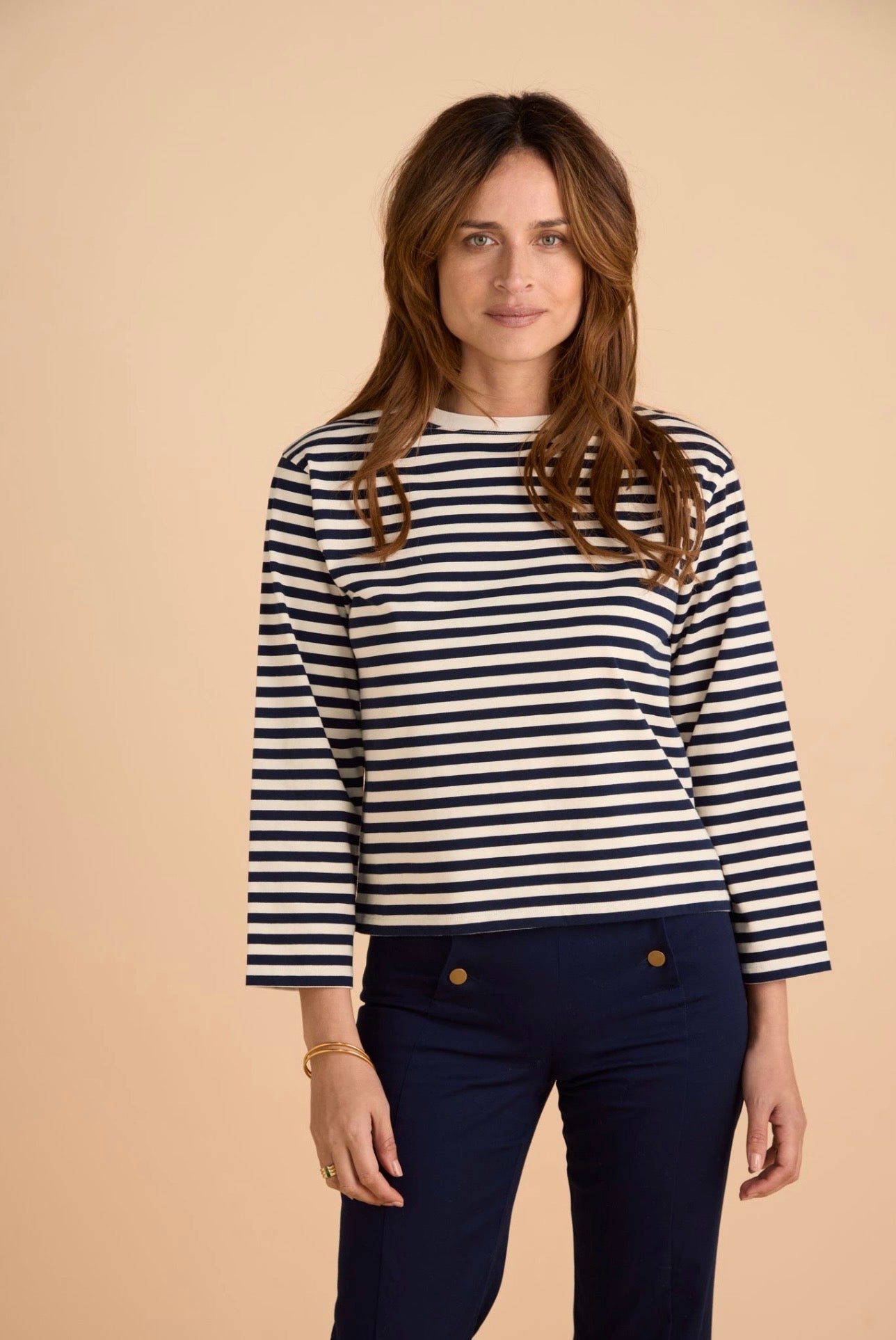 Breton Boxy Top  Navy - PREORDER MID AUGUST