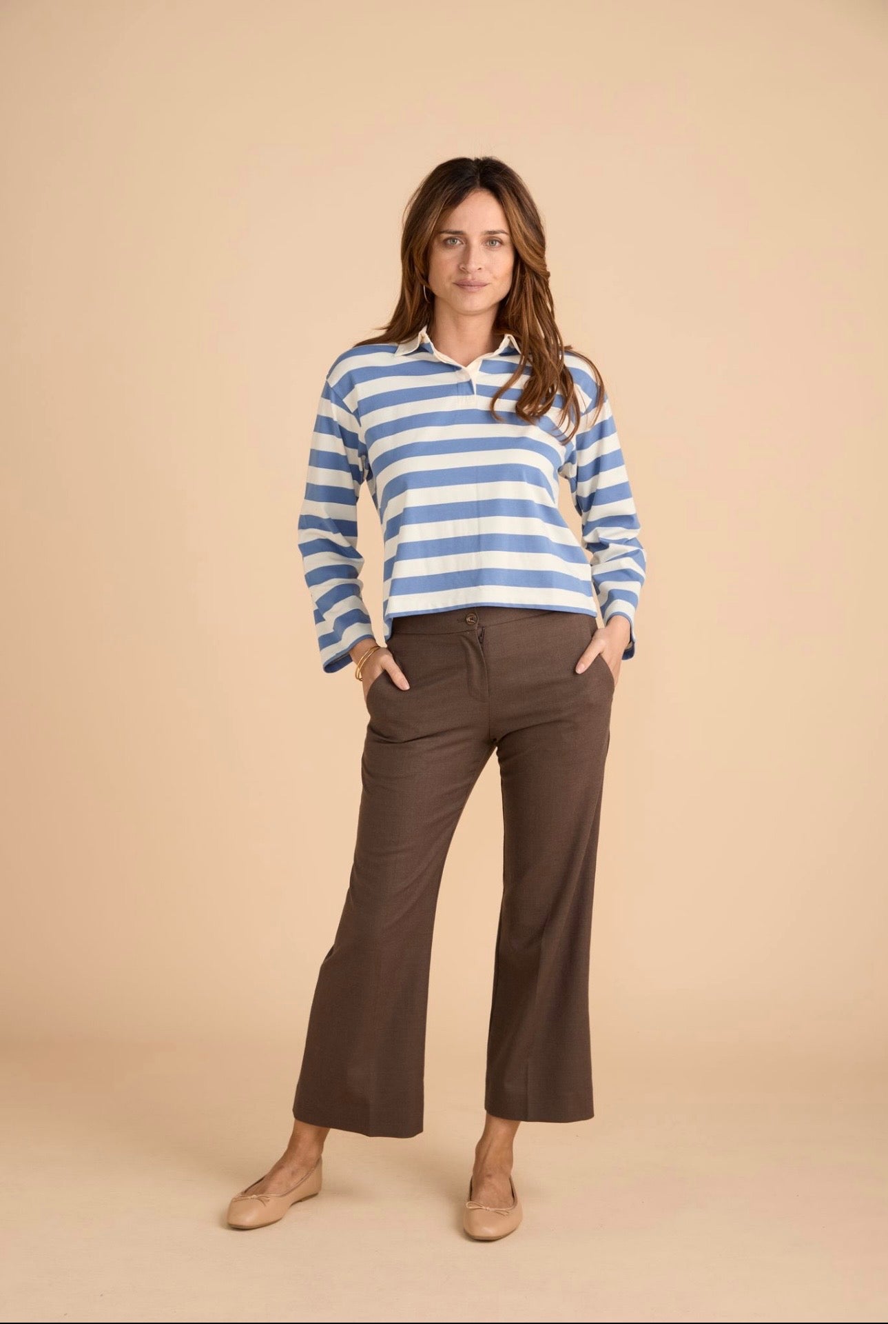 7/8 Wool Tailored Trouser - Brown