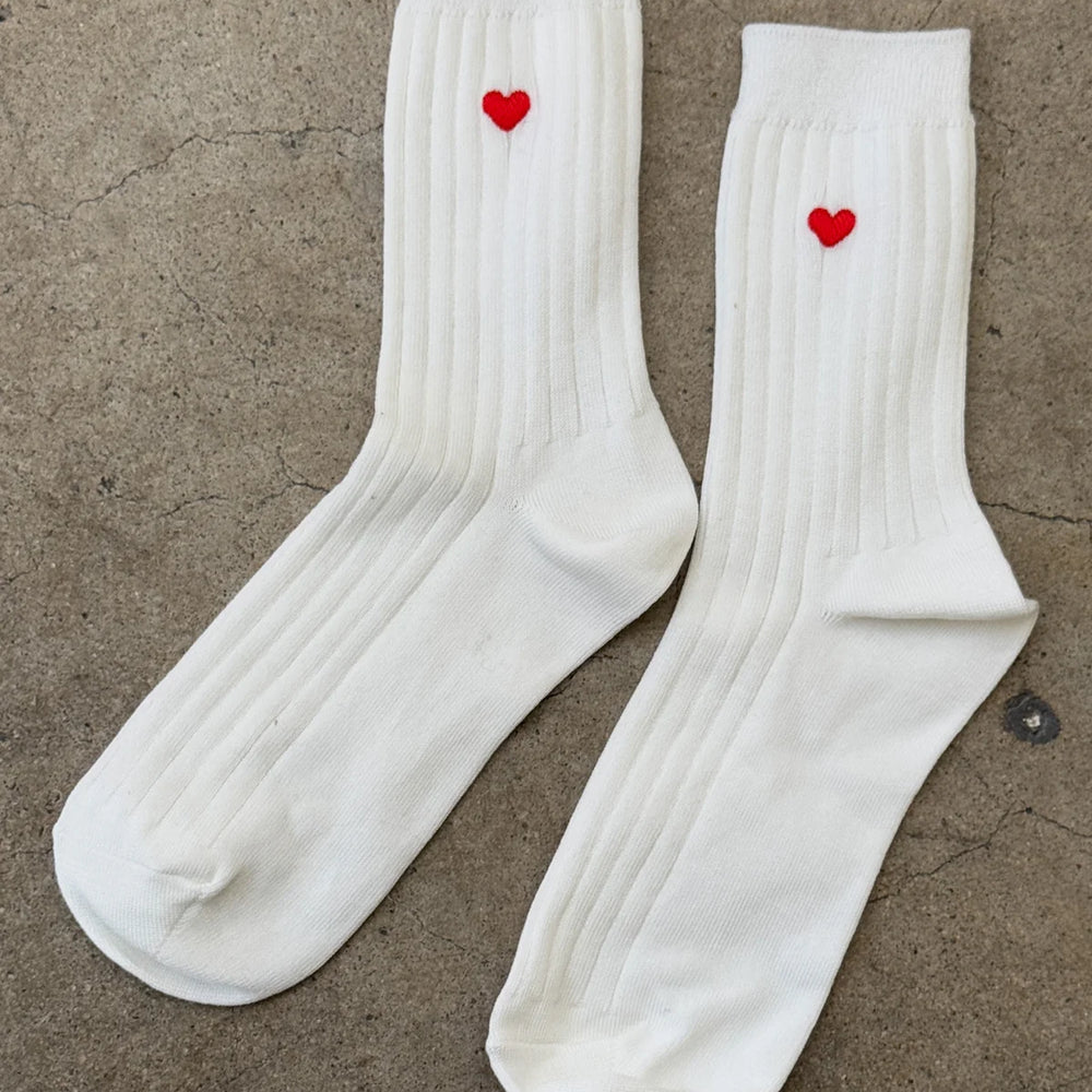 
                      
                        Embroidered Her Socks - White + Heart
                      
                    