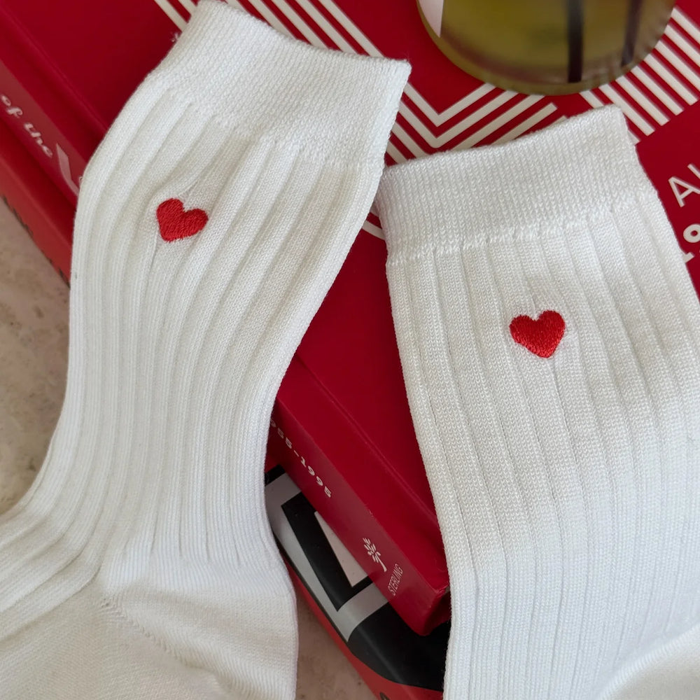 
                      
                        Embroidered Her Socks - White + Heart
                      
                    