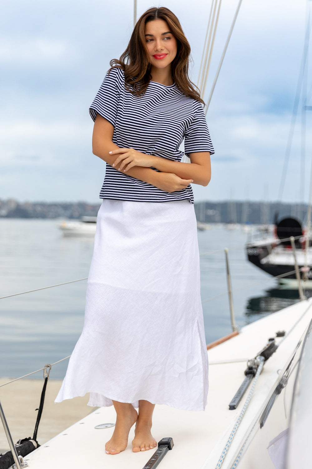 White Linen Skirt