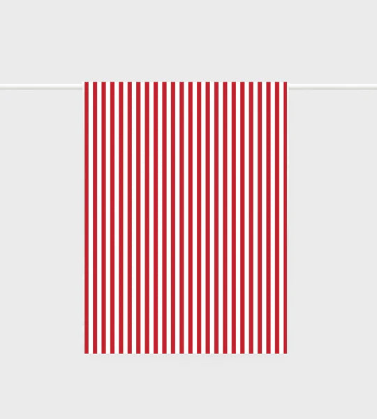 Red and White French Nautical Stripe Tea Towel - Un Torchon Rayé