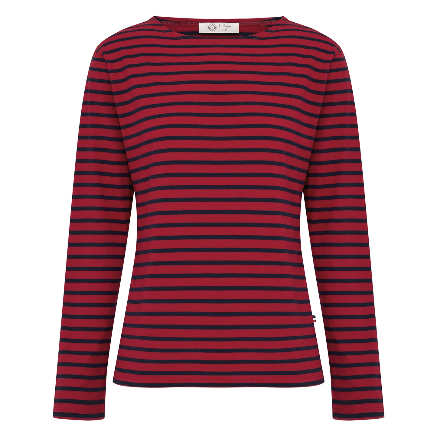 Load image into Gallery viewer, Breton Boat Neck Top- Red Base Navy Stripe NEW
