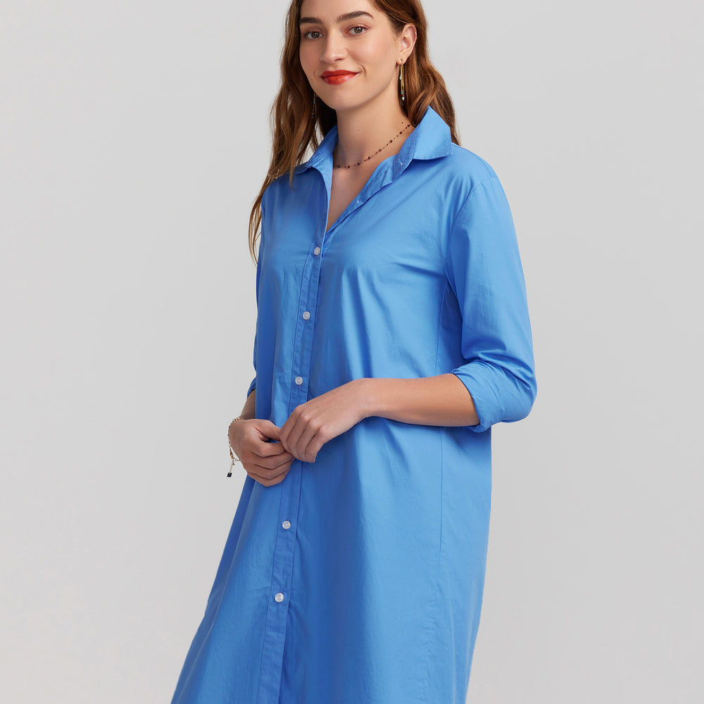 Antibes Shirt Dress-Blue Azur