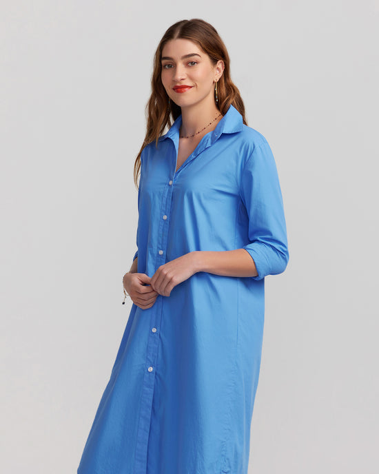 Antibes Shirt Dress-Blue Azur
