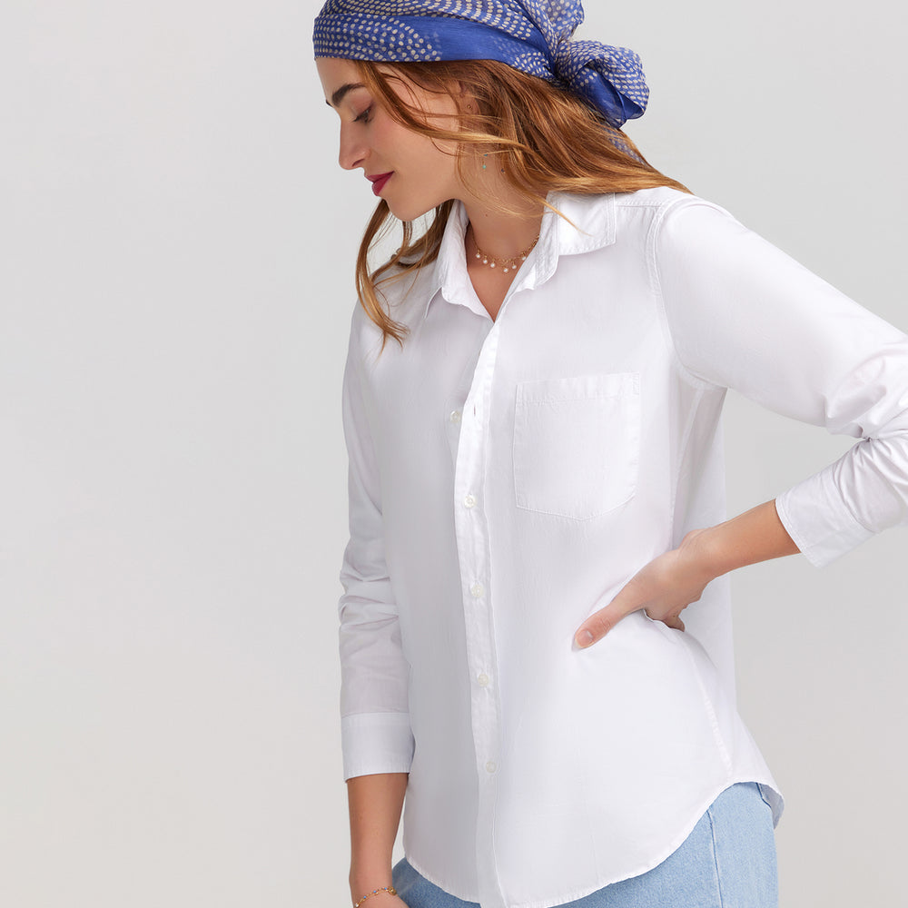 White Cotton Poplin Shirt