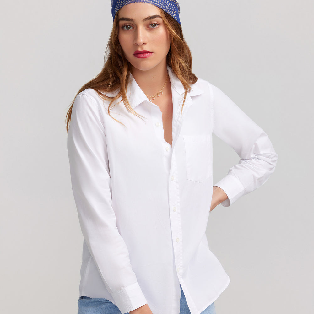 White Cotton Poplin Shirt