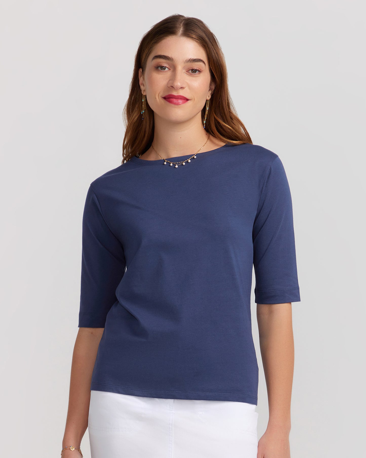 Load image into Gallery viewer, The Birkin Basic Bleu Tee - Boat Neck
