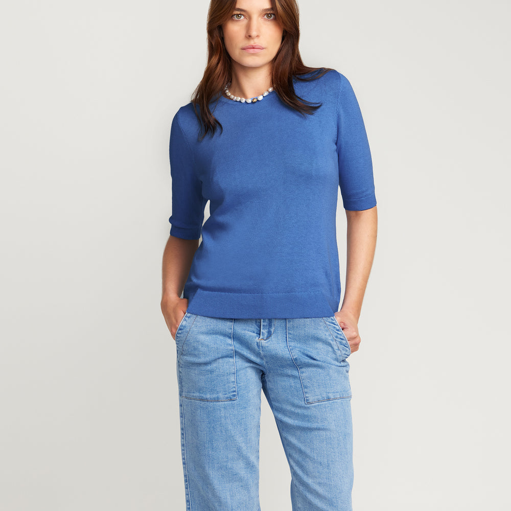 Cotton And Cashmere Top -  Royal Blue