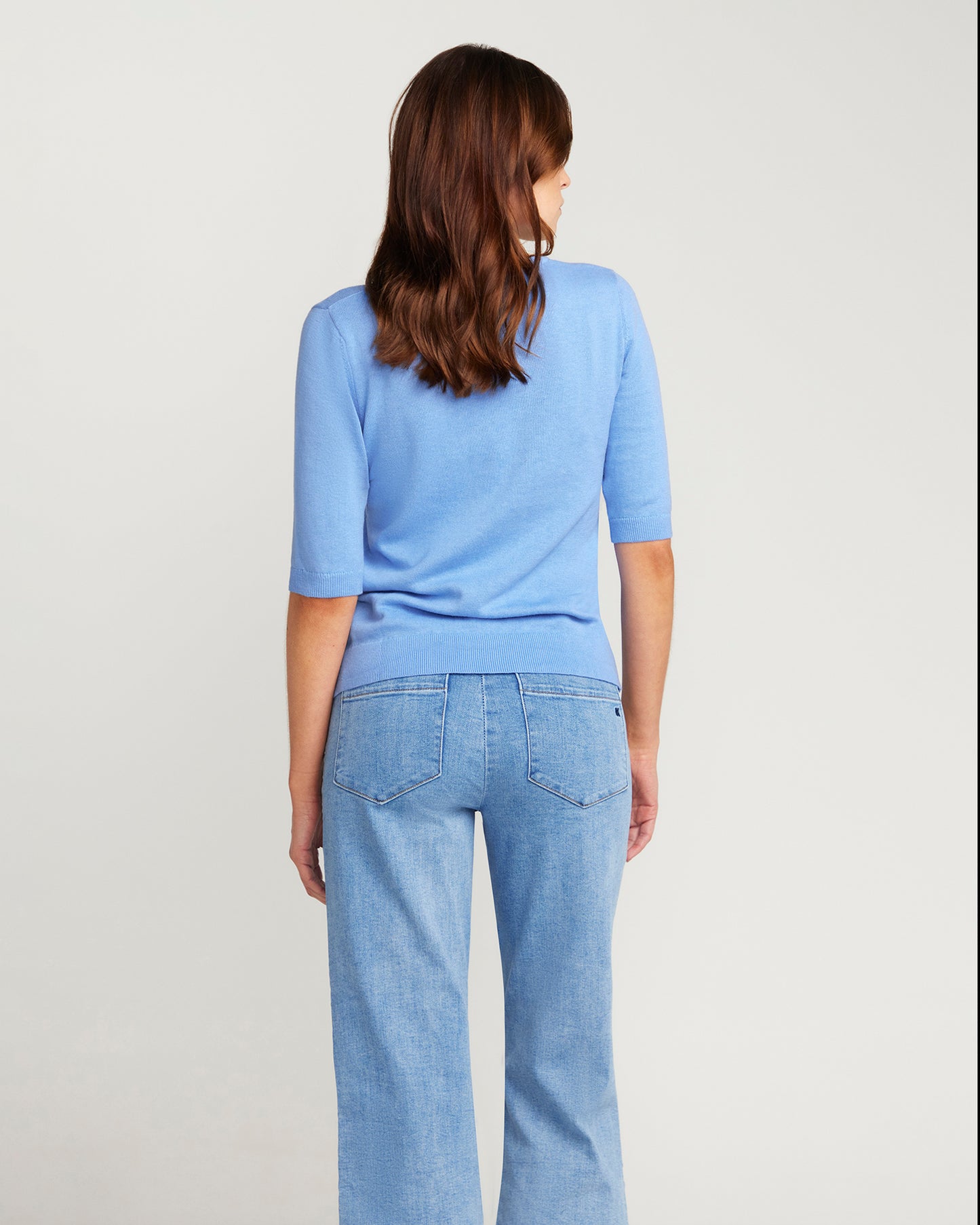 Cotton And Cashmere Top - Powder Blue