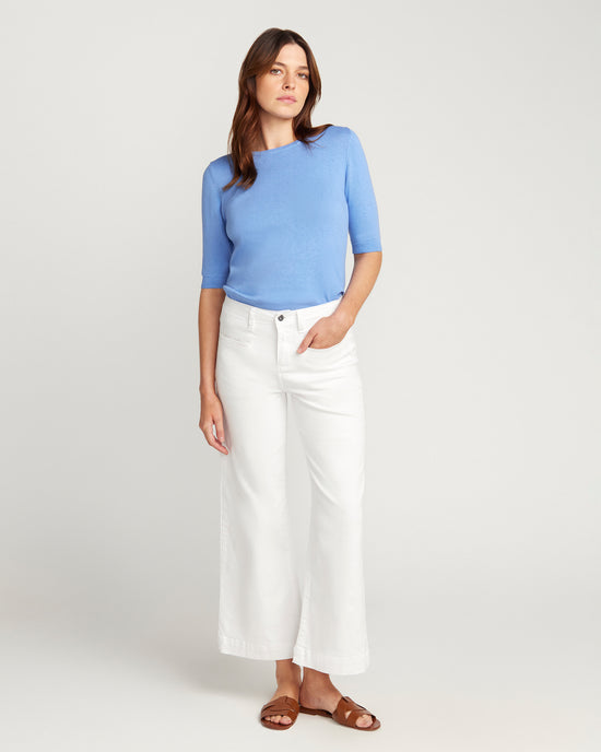 Cotton And Cashmere Top - Powder Blue