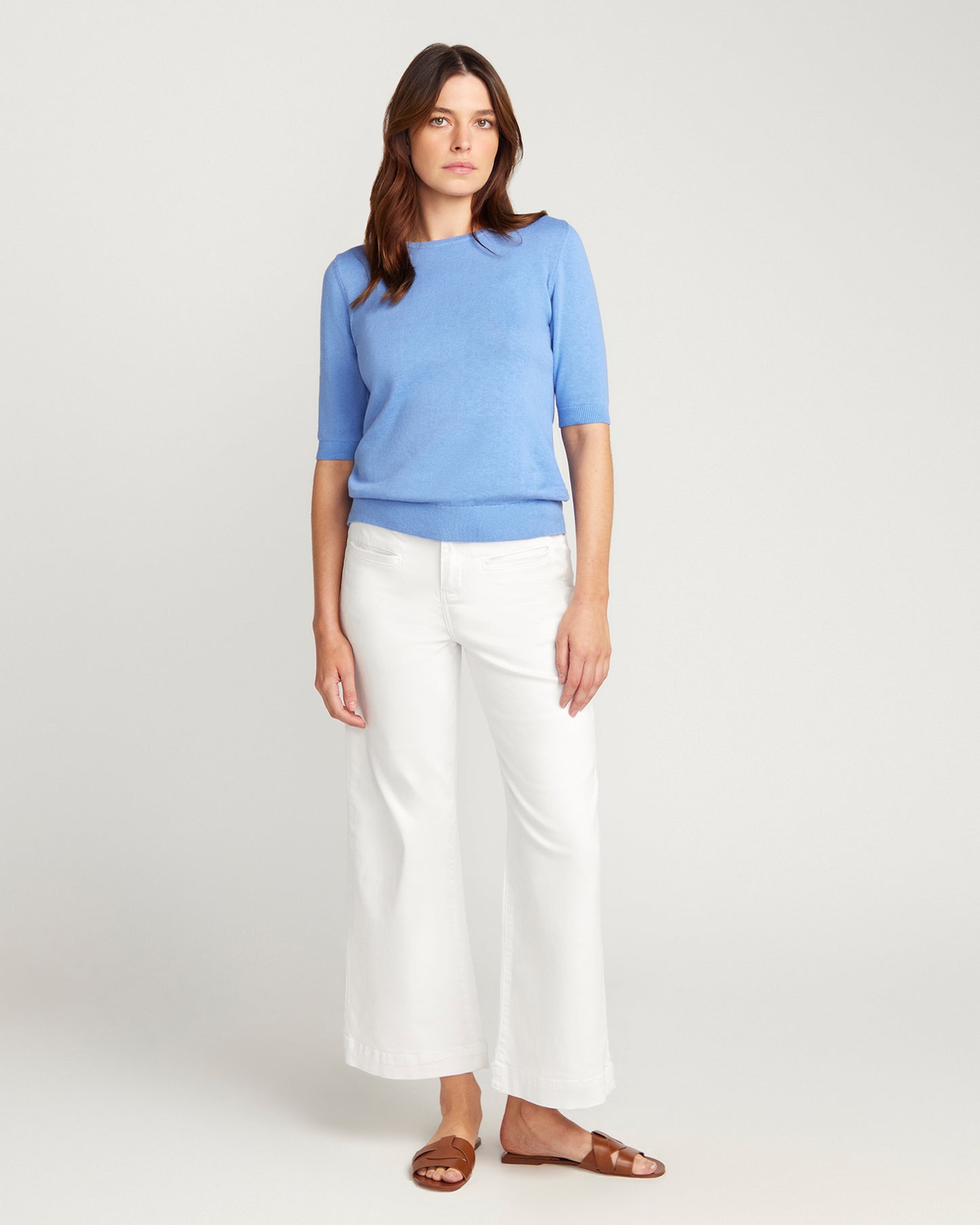 Cotton And Cashmere Top - Powder Blue