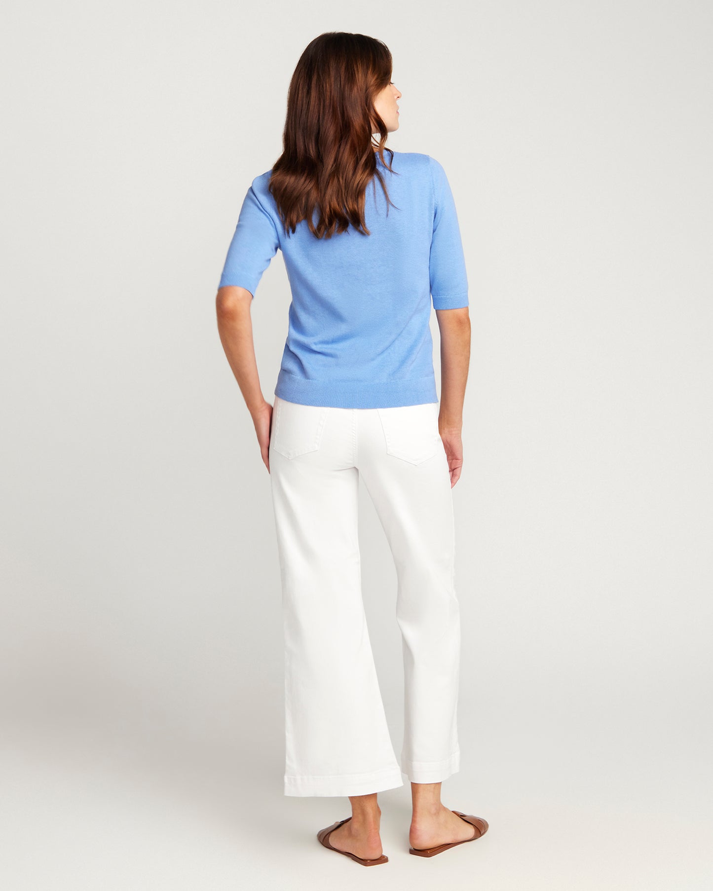 Cotton And Cashmere Top - Powder Blue