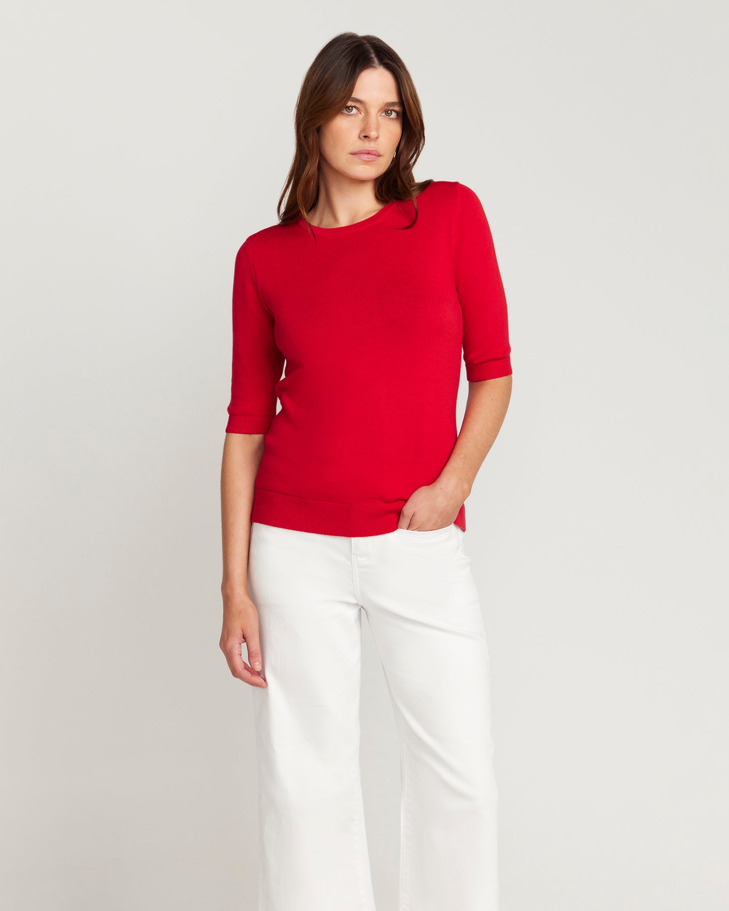 Cotton And Cashmere Top - Red