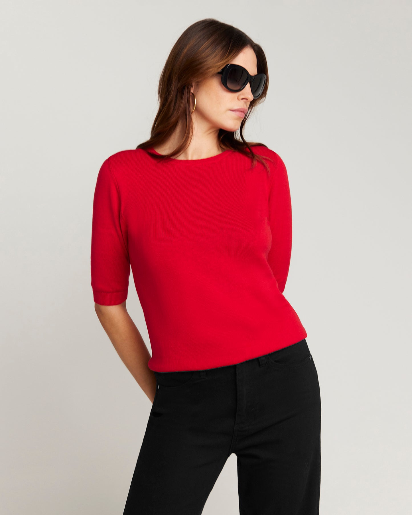 Cotton And Cashmere Top - Red