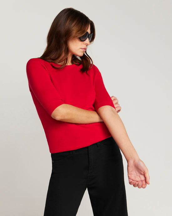 Cotton And Cashmere Top - Red