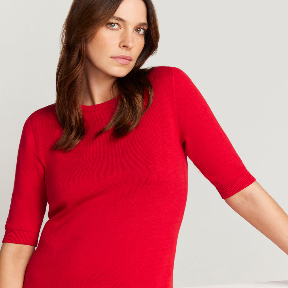 Cotton And Cashmere Top - Red