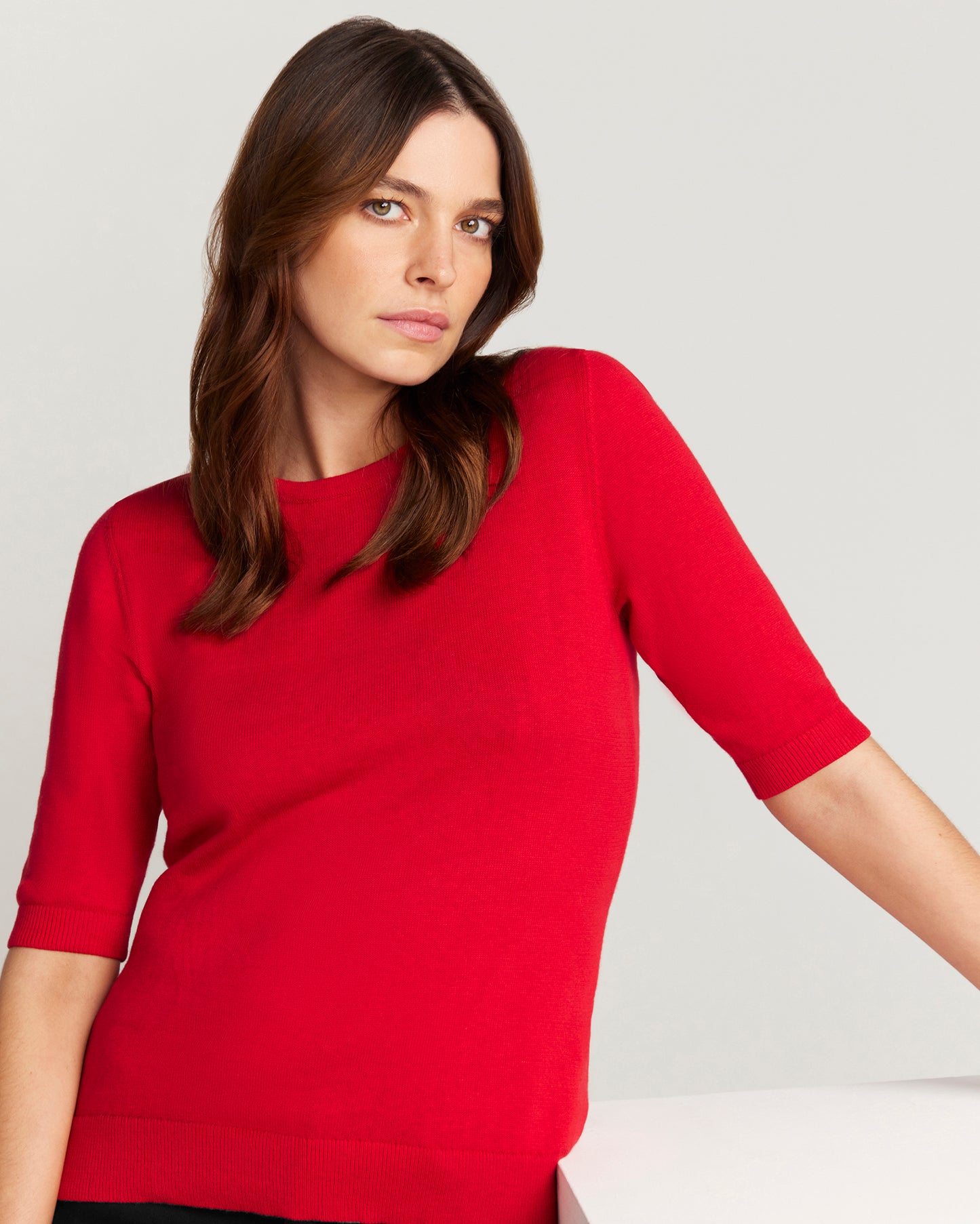 Cotton And Cashmere Top - Red