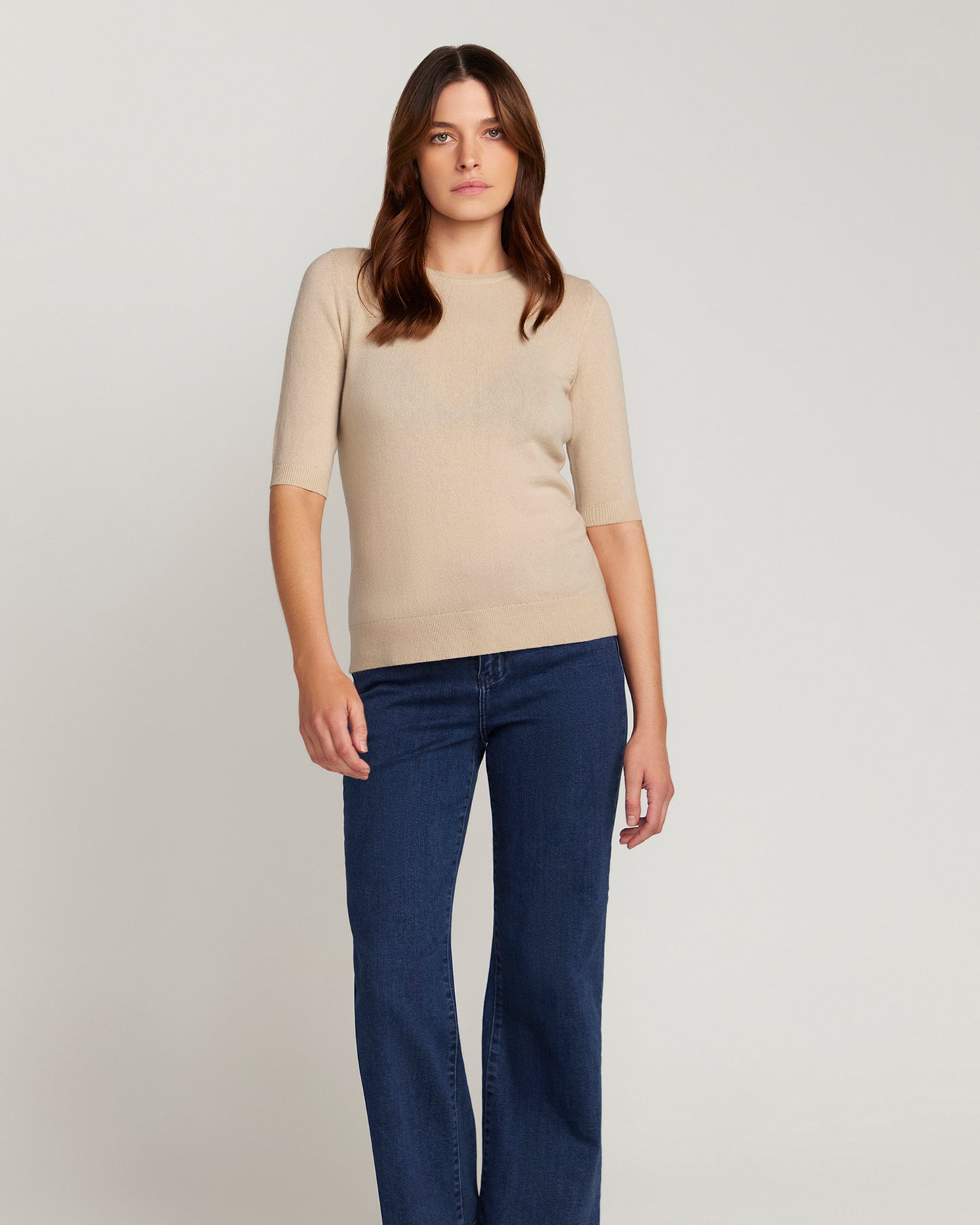 Margaux Knit Top Cashmere & Wool - Beige