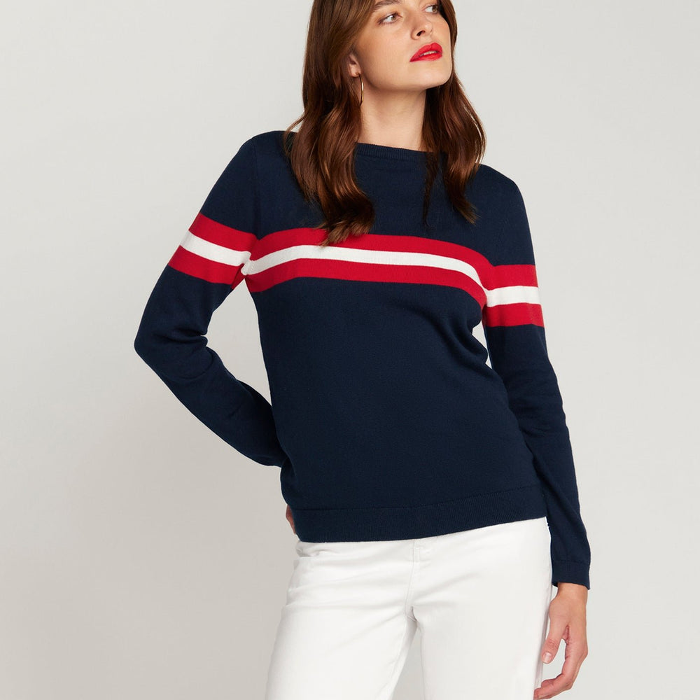 
                      
                        Cotton And Cashmere French Racer Sweater Navy Blue
                      
                    