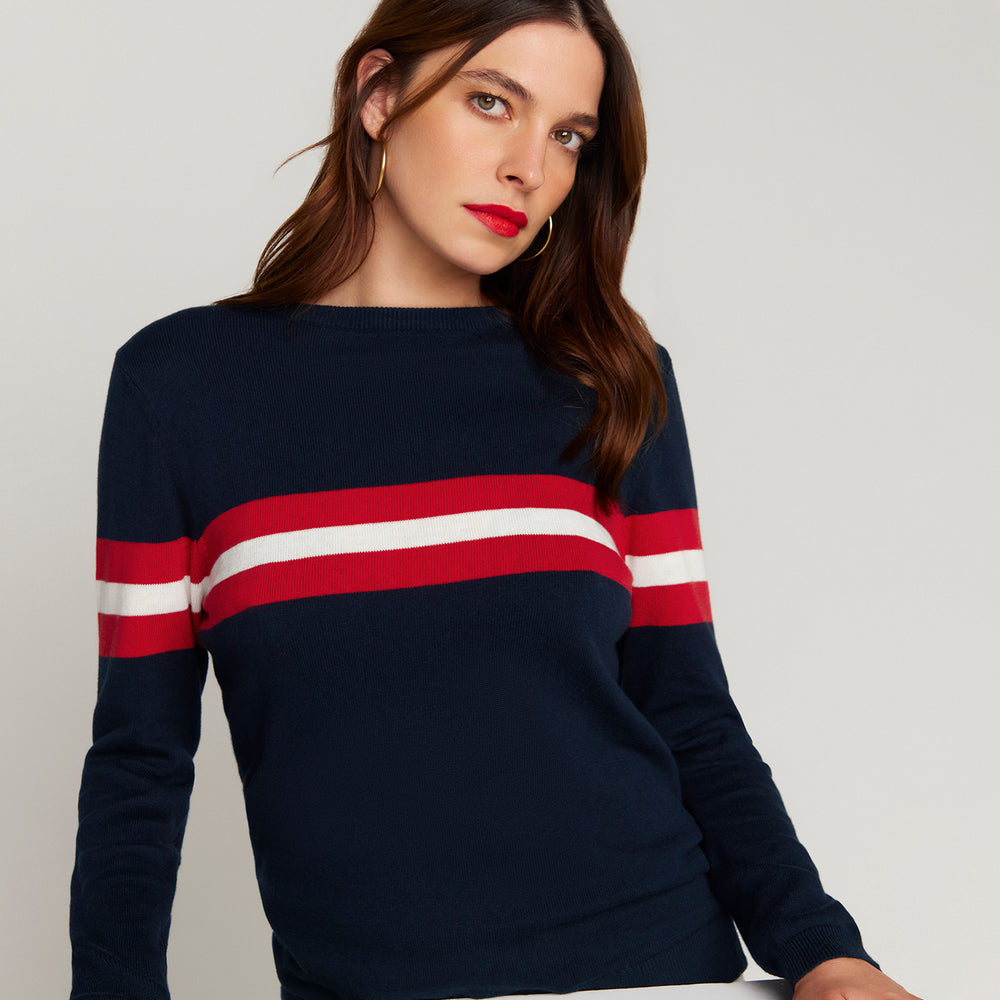 
                      
                        Cotton And Cashmere French Racer Sweater Navy Blue
                      
                    