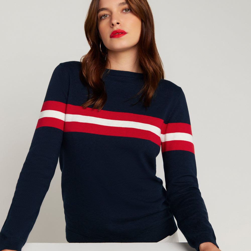 
                      
                        Cotton And Cashmere French Racer Sweater Navy Blue
                      
                    