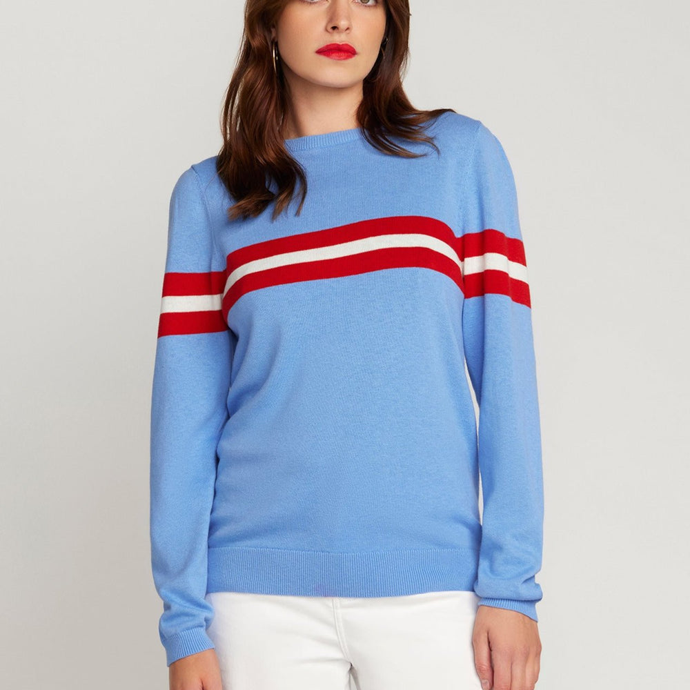 
                      
                        Cotton & Cashmere French Racer Crewneck Sweater - Powder Blue
                      
                    