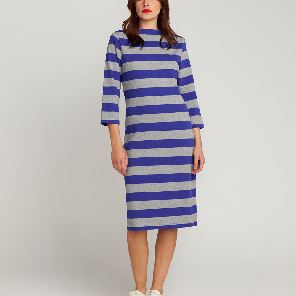 
                      
                        The Françoise Royal Blue And Grey Stripe Dress
                      
                    