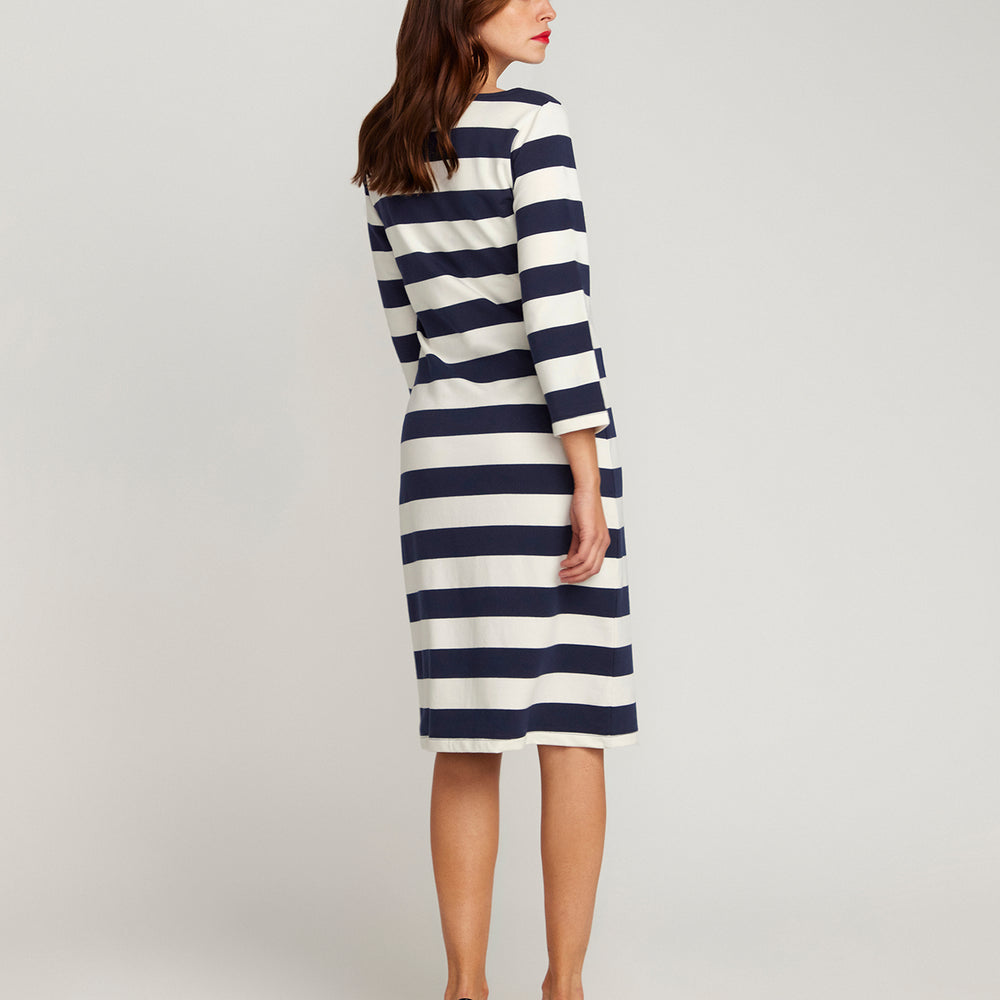 
                      
                        The Françoise Navy and Cream Stripe Dress
                      
                    