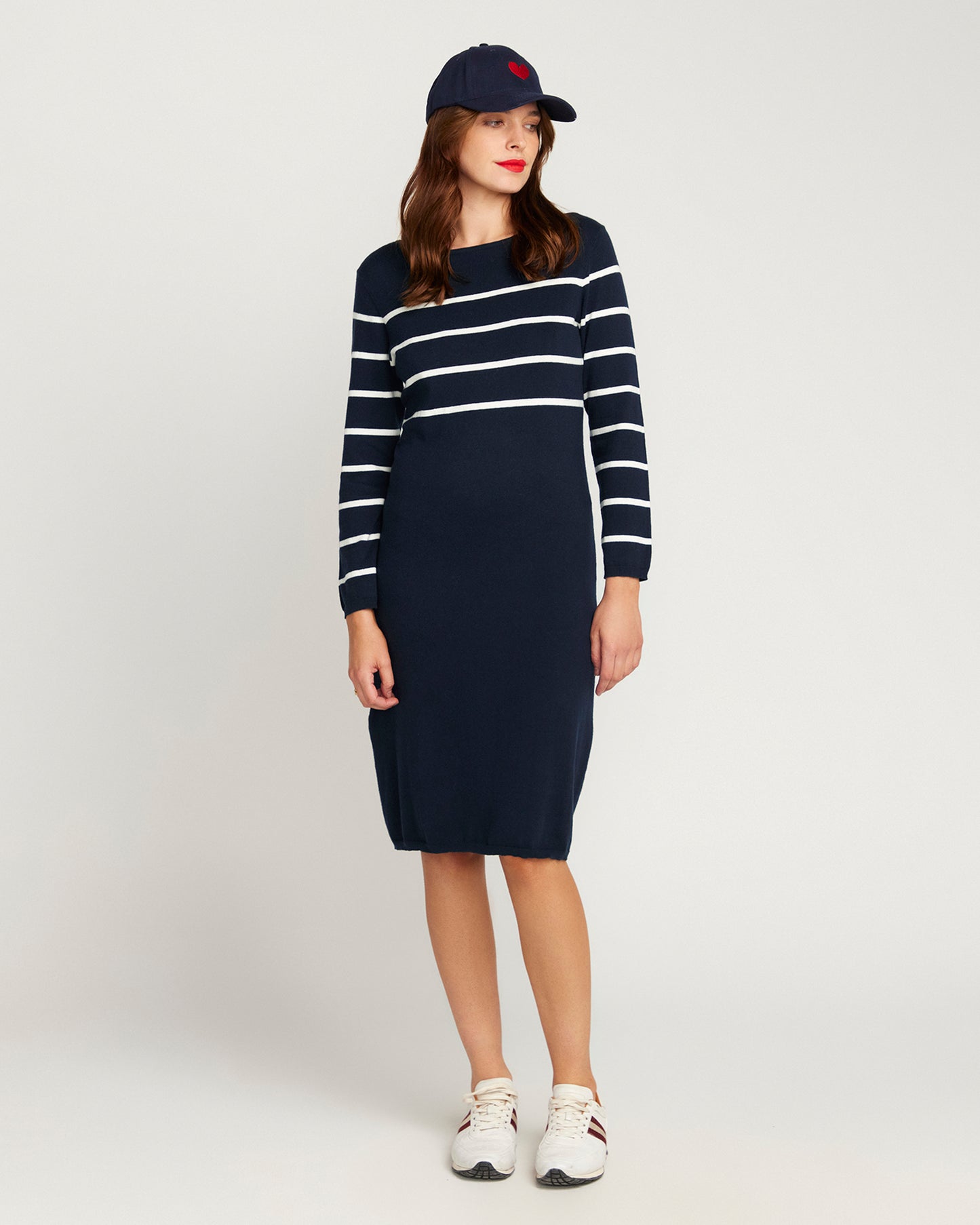 Agathe Cotton and Cashmere Knit Dress - Navy Blue