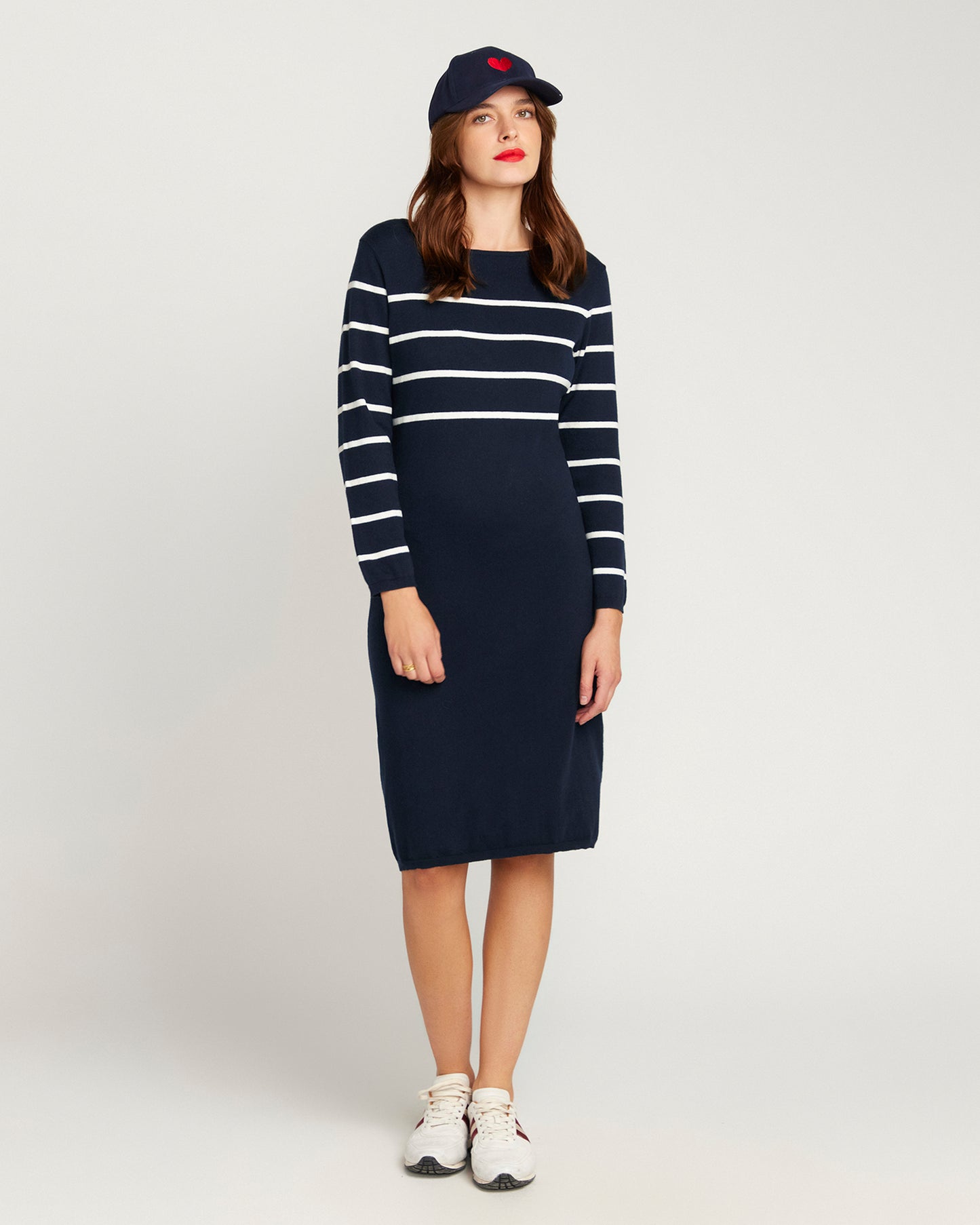 Agathe Cotton and Cashmere Knit Dress - Navy Blue