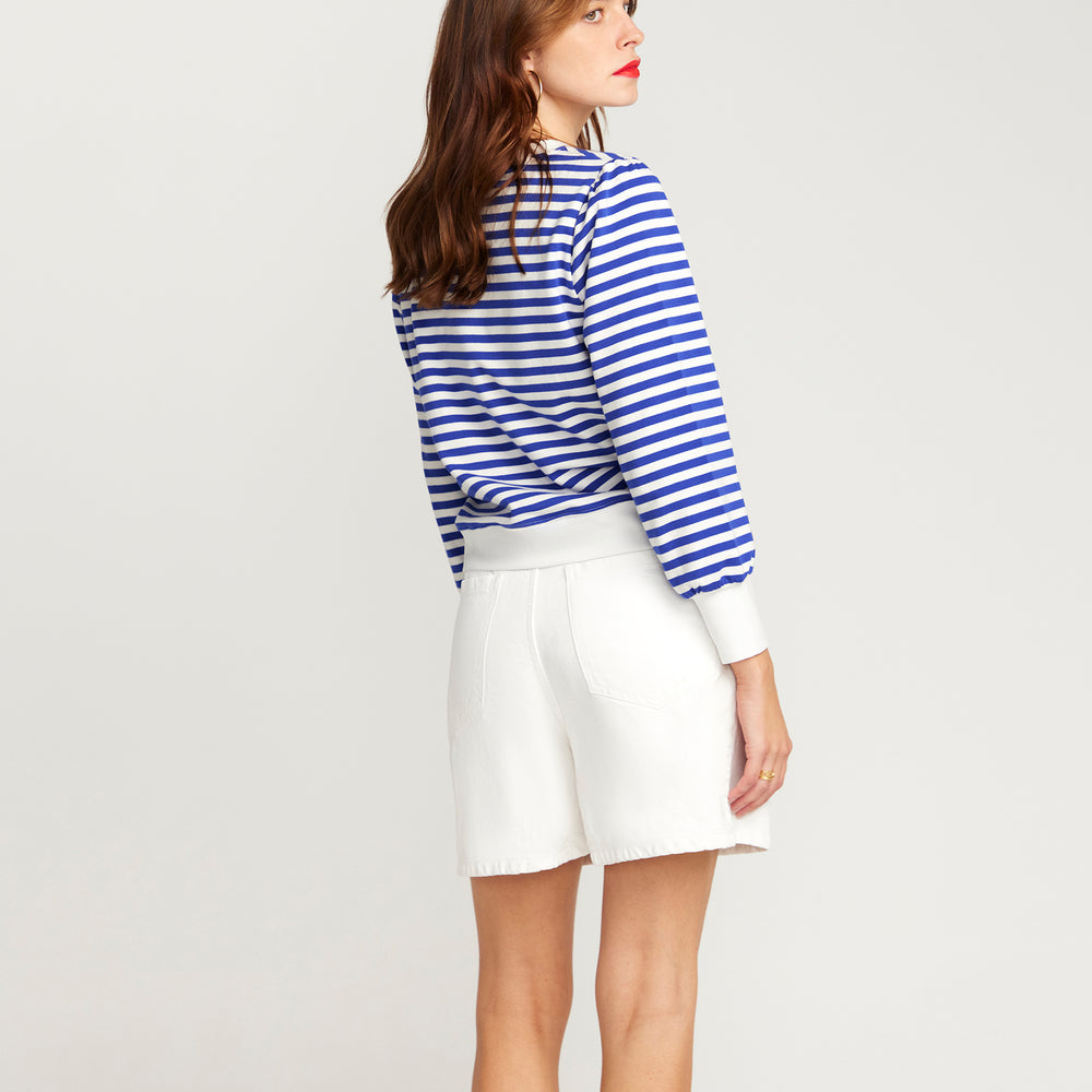 
                      
                        La Camille Breton Stripe Top - Royal Blue
                      
                    