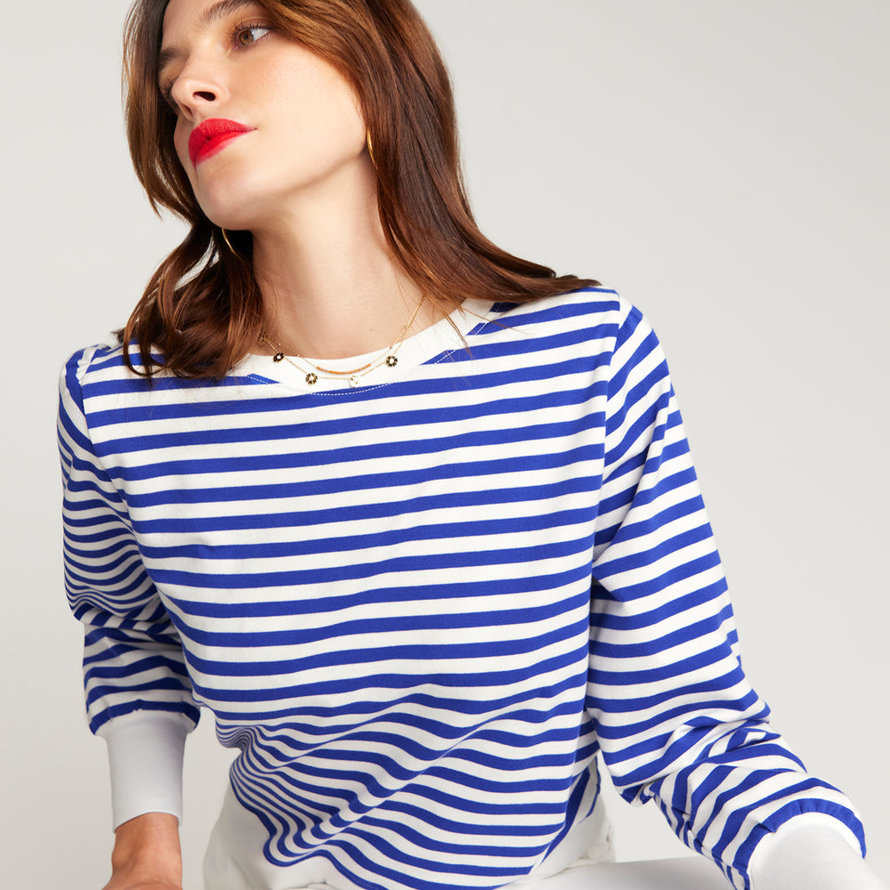 
                      
                        La Camille Breton Stripe Top - Royal Blue
                      
                    