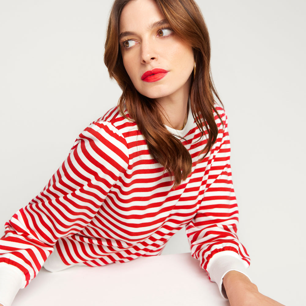 
                      
                        La Camille Breton Stripe Top - Red
                      
                    