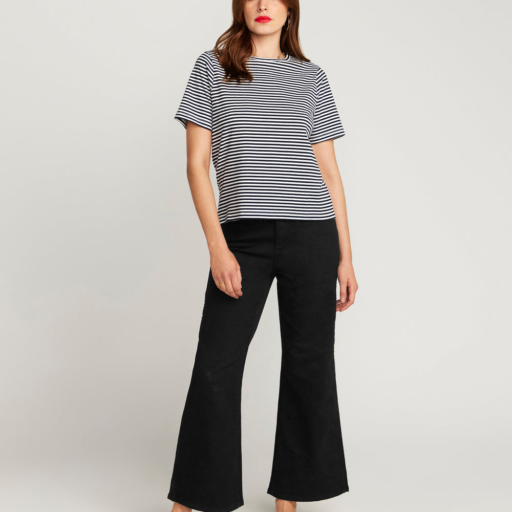 
                      
                        Black and white stripe T-shirt
                      
                    