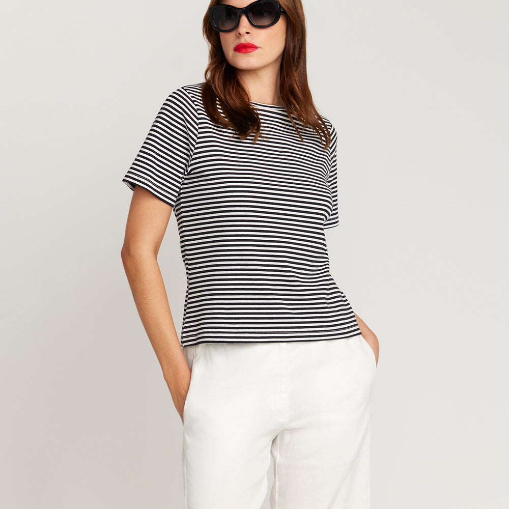 Black and white stripe T-shirt