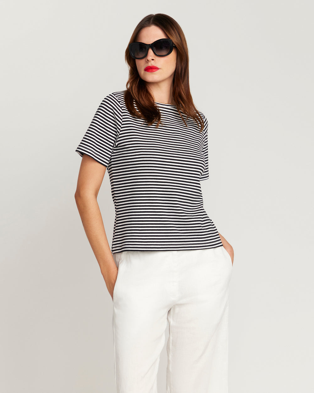 Black and white stripe T-shirt