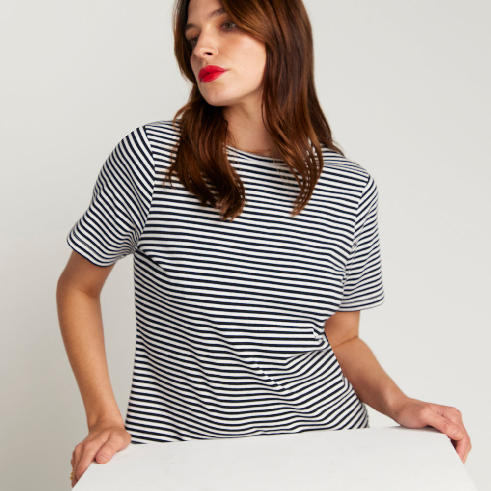 Black and white stripe T-shirt