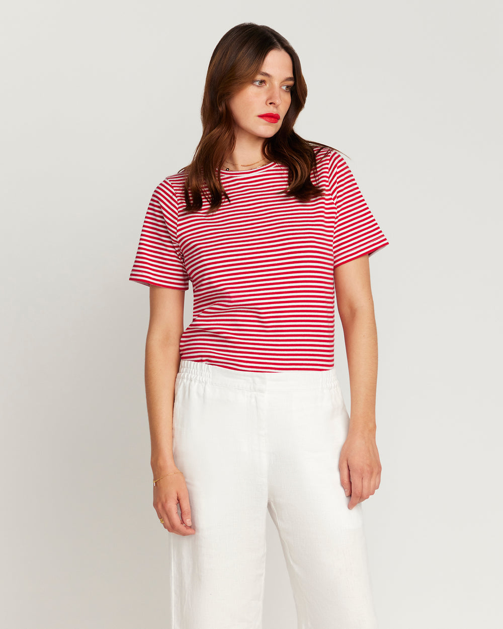 Red and white stripe T-shirt