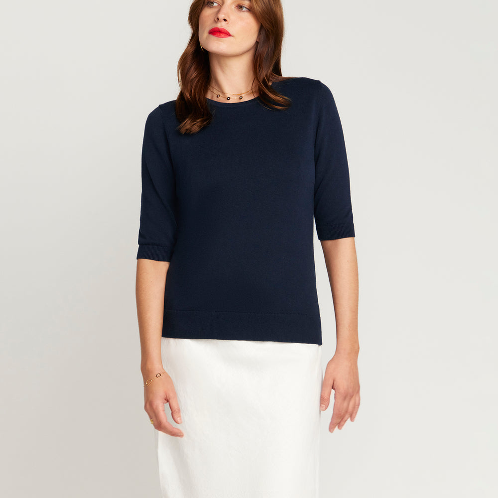 
                      
                        Cotton And Cashmere Top - Navy Blue
                      
                    