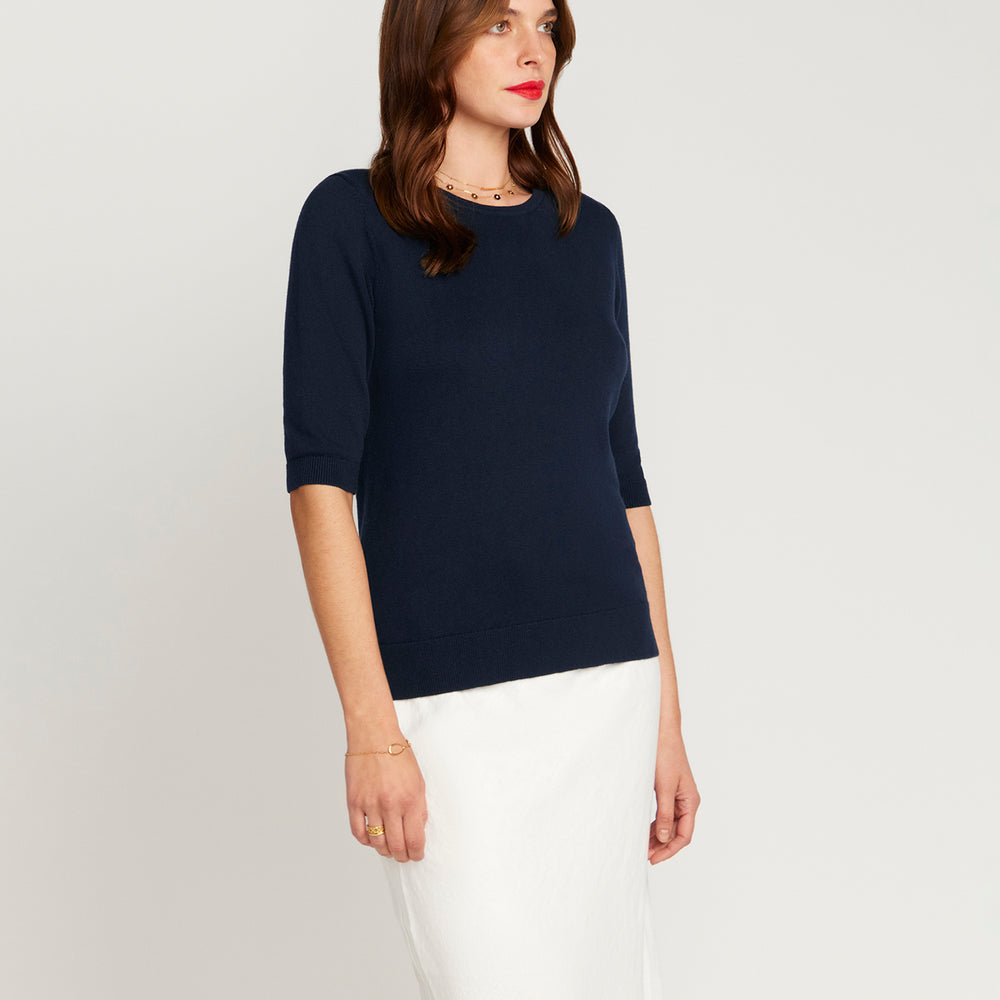 
                      
                        Cotton And Cashmere Top - Navy Blue
                      
                    