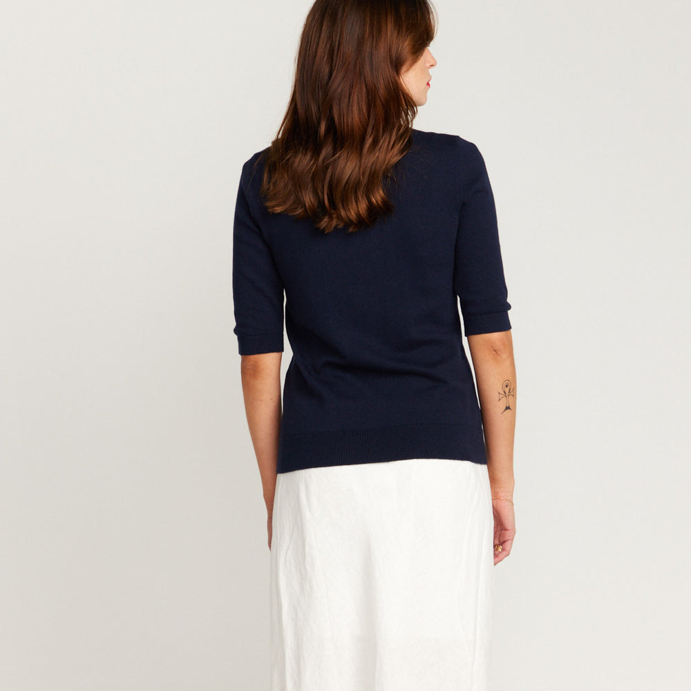 
                      
                        Cotton And Cashmere Top - Navy Blue
                      
                    